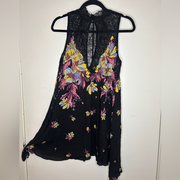 Free People Intimately Marsha Slip Dress lace details and floral Size Small - Picture 5 of 14